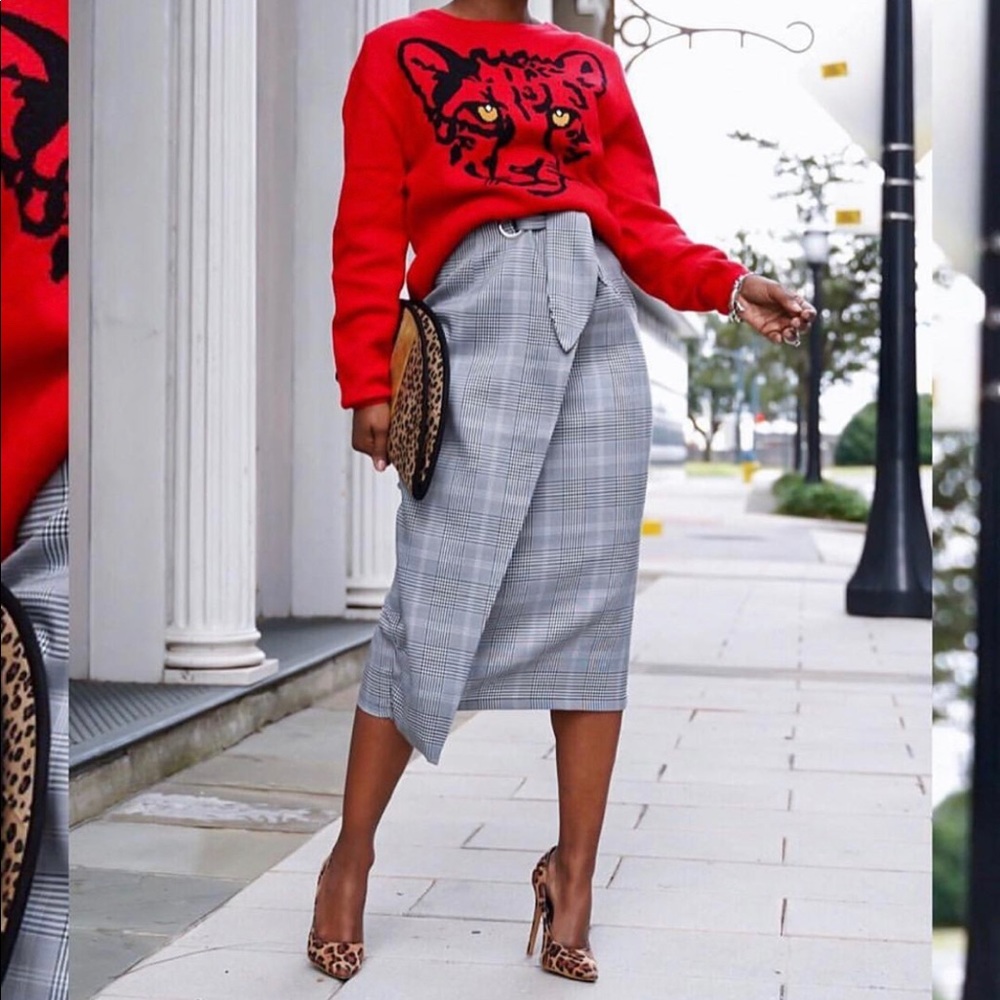 H&M Houndstooth Pencil Skirt